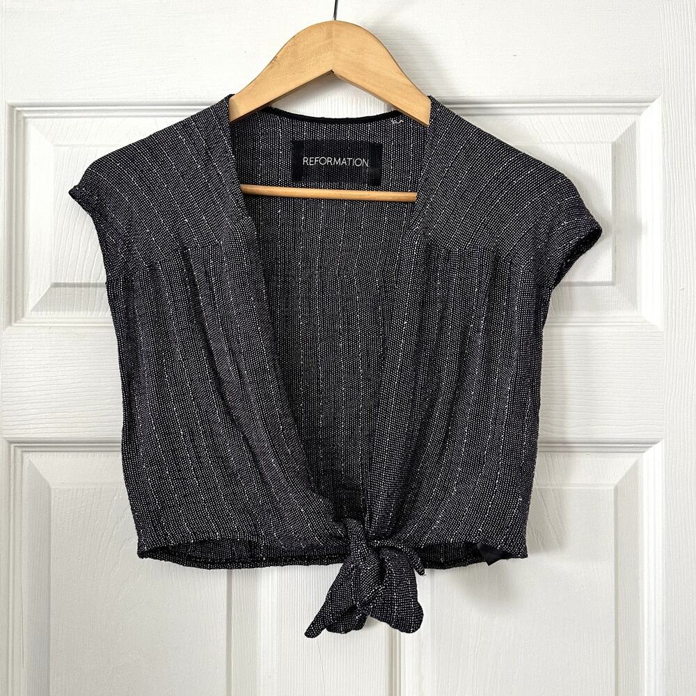 Reformation Tie Front Wrap Top Sz M